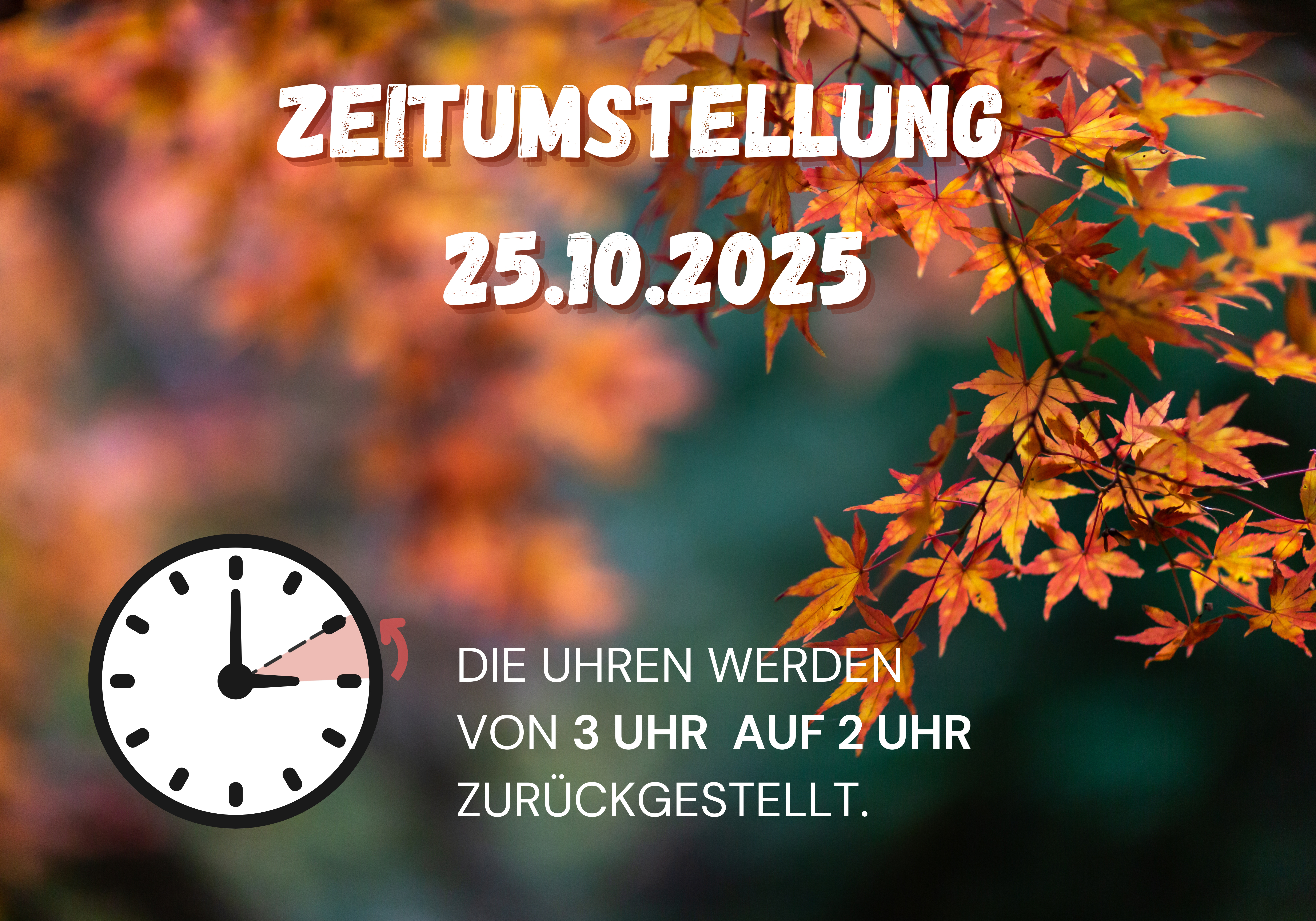 Grafik zur Zeitumstellung am15. Oktober