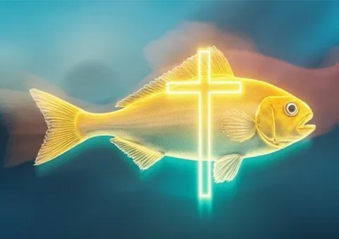Kreuz und Fisch