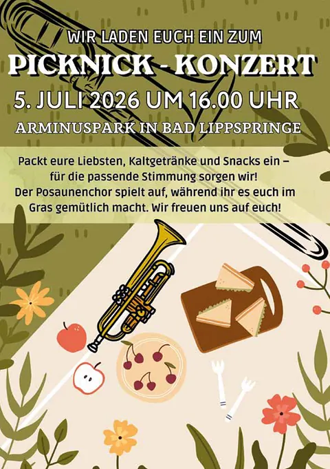 Plakat Picknickkonzert des Posaunenchores