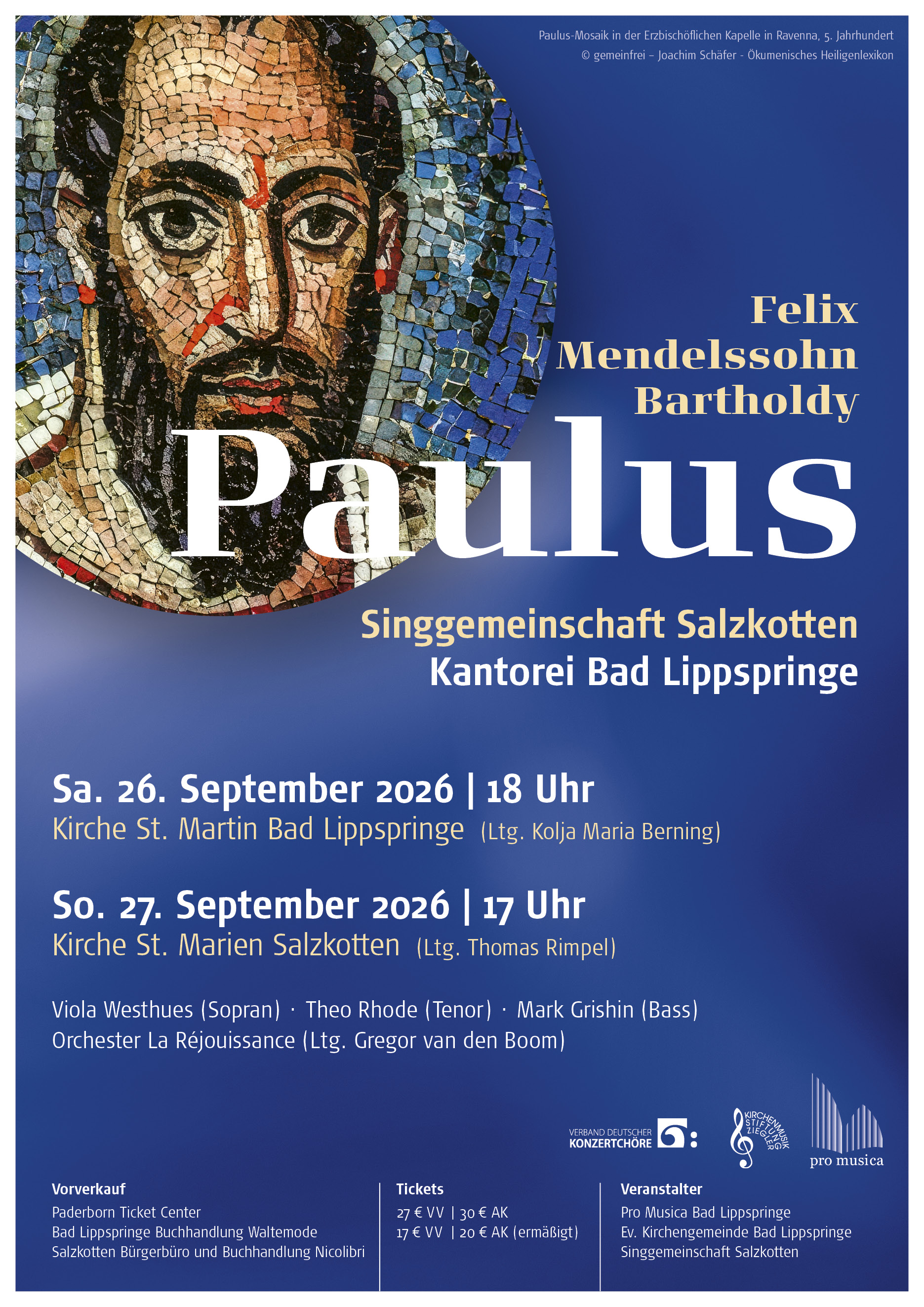 Plakat zum Paulus - Konzert