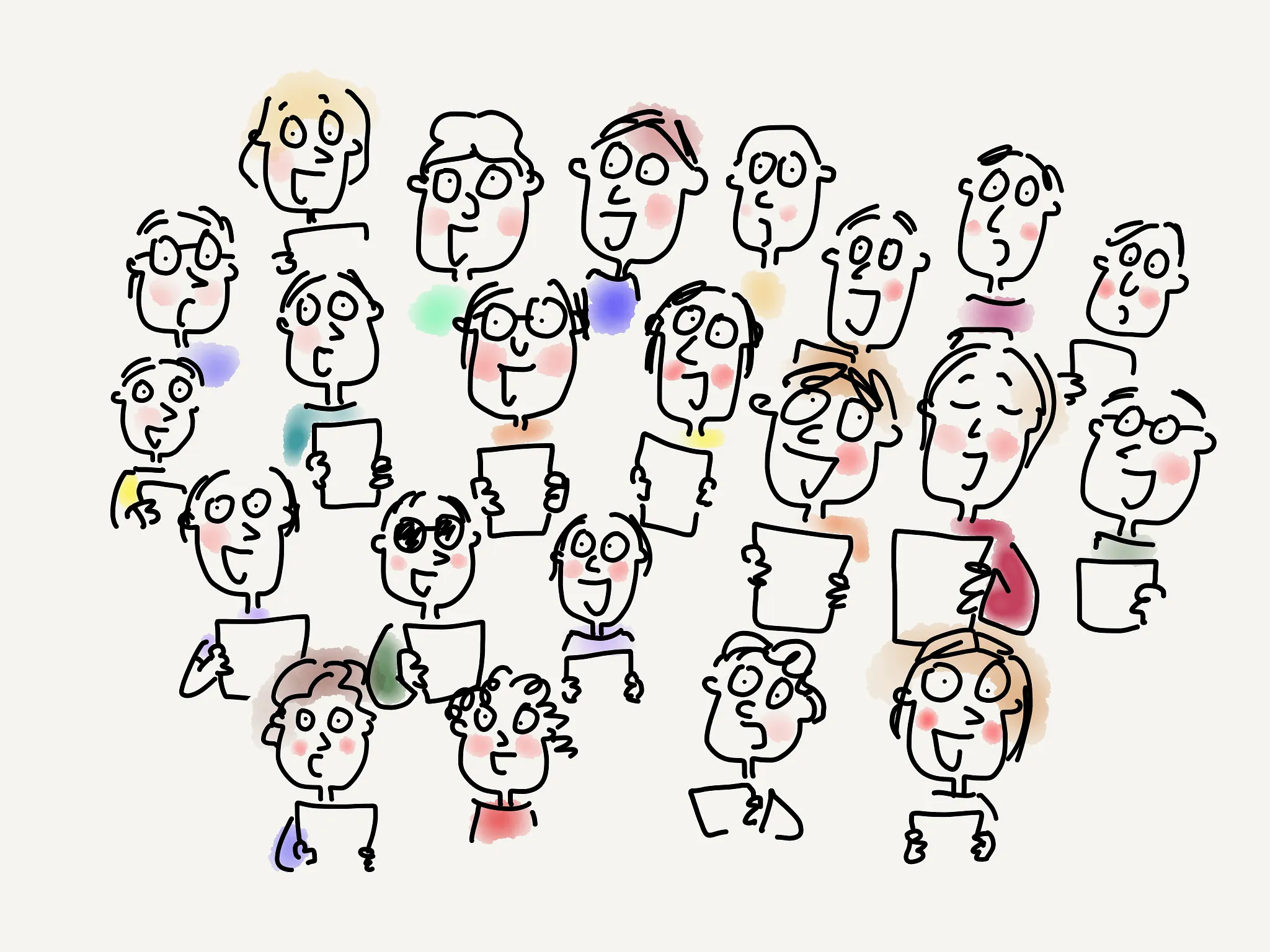 Zeichnung "Singende Menschen"